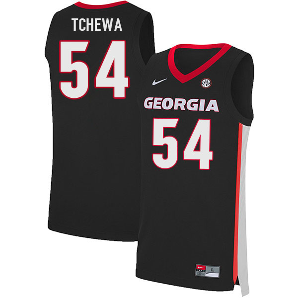 Men #54 Russel Tchewa Georgia Bulldogs College Basketball Jerseys Stitched Sale-Black - Click Image to Close